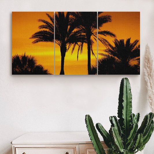 3 piece Florida Sunset Mural With Frame